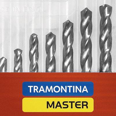 Jogo de Brocas HSS para Aço Tramontina Master Polegadas 13 Peças Aço Escovado