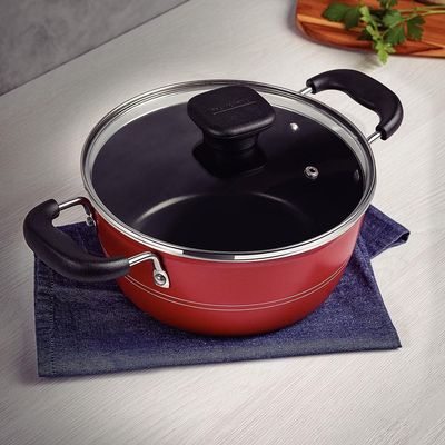 Caçarola Tramontina Sicília em Alumínio com Revestimento Interno e Externo Antiaderente Starflon Excellent 24cm Vermelho