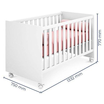 Berço Americano Mini Cama Doce Sonho 100 Branco Brilho ? Qmovi