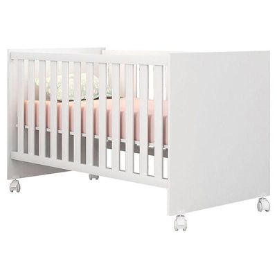 Berço Americano Mini Cama 100 Branco Brilho E Colchão Phisical 70/130 Ortobom Qmovi