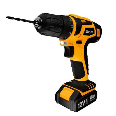 Parafusadeira e Furadeira à Bateria WAP 12V Kit 13 Acessórios Bivolt - BPF-12K3 Preto/Amarelo / Bivolt