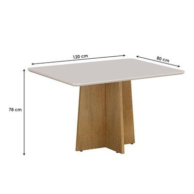 Mesa De Jantar Jade 120x80cm Cinamomo Off White - Valdemóveis