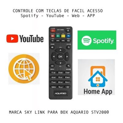Controle Remoto Conversor Aquario Smart Stv 2000 4k
