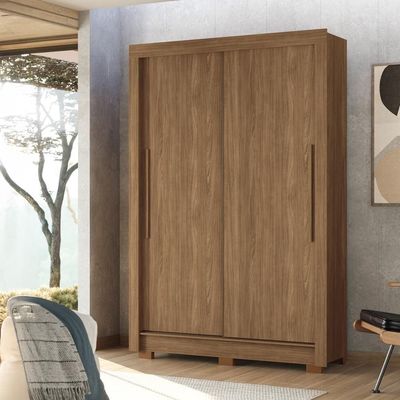 Guarda-Roupa Solteiro Santos Andirá Lapa com 2 Portas, 2 Gavetas e 3 Prateleiras 140cm de largura Jatobá