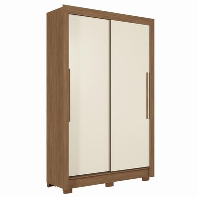Guarda-Roupa Solteiro Santos Andirá Lapa com 2 Portas, 2 Gavetas e 3 Prateleiras 140cm de largura Jatobá com Areia
