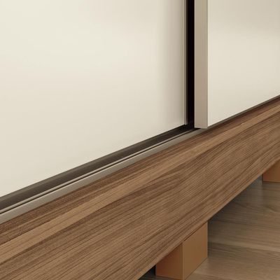 Guarda-Roupa Solteiro Santos Andirá Lapa com 2 Portas, 2 Gavetas e 3 Prateleiras 140cm de largura Jatobá com Areia