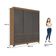 Guarda-Roupa Casal Santos Andirá Morretes com 3 Portas de Correr, 9 Gavetas e 4 Prateleiras 194,4cm de largura Jatobá com Grafite