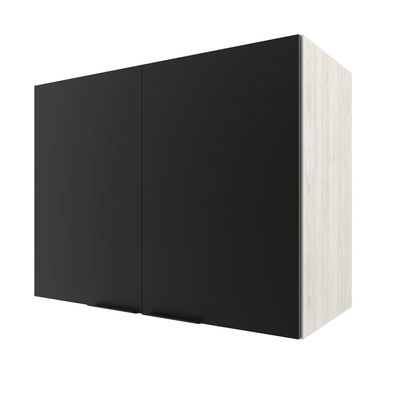 Armário Aéreo Bartira Rubi com 2 Portas, 1 Prateleira e 80cm Preto com Bege