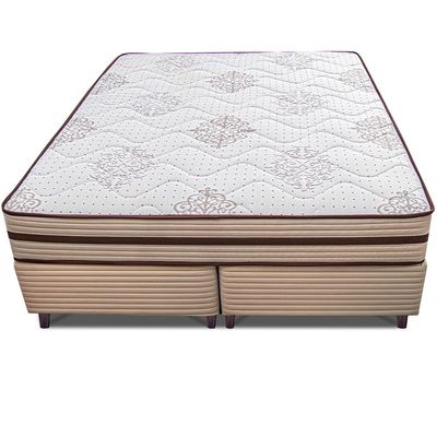 Cama Box Queen Size Bipartida Cama InBox Livity com Molas Ensacadas e Espuma D26 24x158x198cm Bege