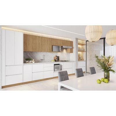 Armário Aéreo Nesher Rainha em MDF 15mm com 1 Porta e 1 Prateleira 40cm de Largura Nature