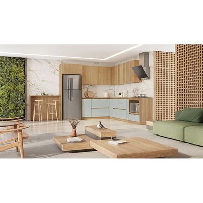 Armário Aéreo Nesher Rainha em MDF 15mm com 1 Porta e 1 Prateleira 40cm de Largura Nature