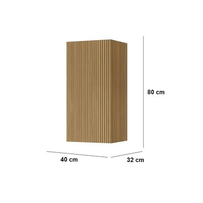 Armário Aéreo Nesher Rainha em MDF 15mm com 1 Porta e 1 Prateleira 40cm de Largura Nature