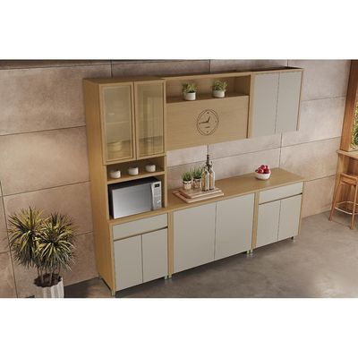 Armário Aéreo Nesher Condessa em MDF 15mm com 1 Porta Basculante e 1 Prateleira 120cm de Largura Castanho
