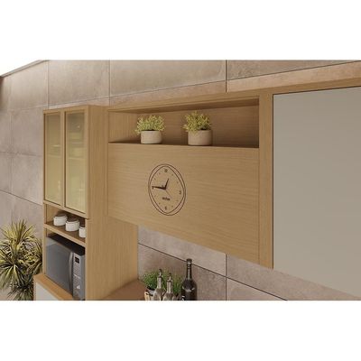 Armário Aéreo Nesher Condessa em MDF 15mm com 1 Porta Basculante e 1 Prateleira 120cm de Largura Castanho