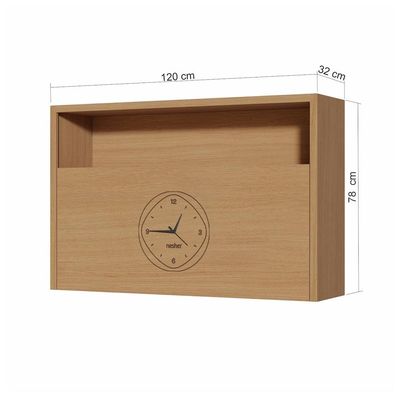 Armário Aéreo Nesher Condessa em MDF 15mm com 1 Porta Basculante e 1 Prateleira 120cm de Largura Castanho