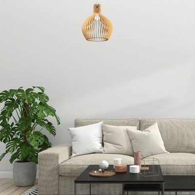 Luminária Teto Tipo Pendente Estocolmo Mdf - Completa Mdf Cru