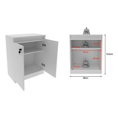Armário Balcão Para Escritório Me4149 Branco - Tecnomobili