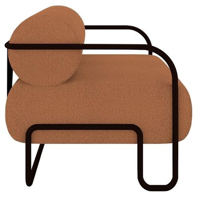 Poltrona Decorativa Para Sala Industrial Kira K04 Bouclê Terracota - Mpozenato