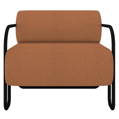 Poltrona Decorativa Para Sala Industrial Kira K04 Bouclê Terracota - Mpozenato