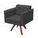 Kit 2 Poltronas Decorativas Base Madeira Giratória Ana Suede Grafite - Ibiza