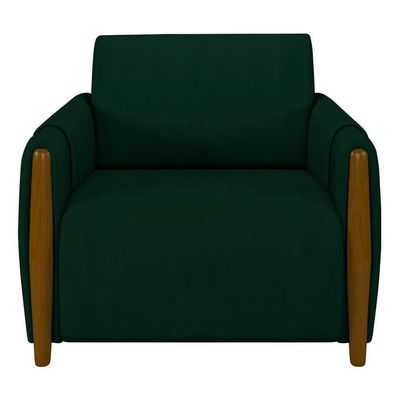 Kit 2 Poltronas Decorativas Para Sala De Estar 98cm Amaranto M22 Veludo Verde - Mpozenato