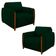 Kit 2 Poltronas Decorativas Para Sala De Estar 98cm Amaranto M22 Veludo Verde - Mpozenato