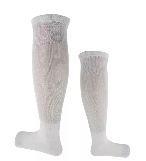 Meião Branco Futebol Canelada Atoalhado MIRIM 33/36 - Zhoff