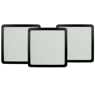 Kit 3 Painel Led 20,4x20,4 Quadrado Preto Sobrepor 18w 6500k Foxlux
