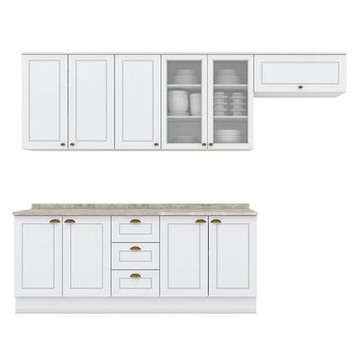 Cozinha Modulada Nova York 6 Peças Branco Hp Com Tampo Calcare – Henn