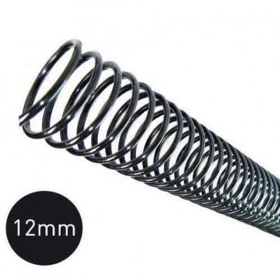 Espirais para Encadernação  Preto 12mm  70 Folhas 100 und