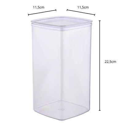 Pote Plástico 2L Transparente Organizador Mantimentos Grãos Massas Cinquetti