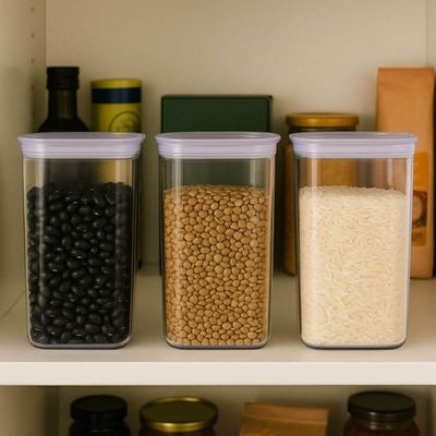 Pote Plástico 2L Transparente Organizador Mantimentos Grãos Massas Cinquetti
