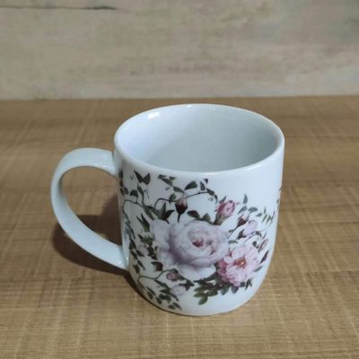 Jogo 12 Xícaras de Porcelana Grandes Chá Café 360ml Florida Branca Caneca Germer