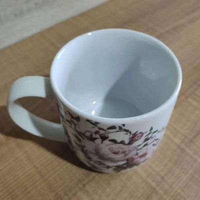 Jogo 12 Xícaras de Porcelana Grandes Chá Café 360ml Florida Branca Caneca Germer