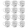 Jogo 12 Xícaras de Porcelana Grandes Chá Café 360ml Florida Branca Caneca Germer