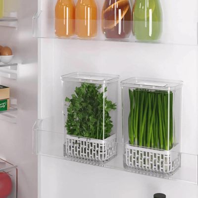 Kit 2 Organizadores de Temperos para Geladeira Dry 2,3l Plástico com Cestos Internos