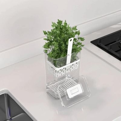 Kit 2 Organizadores de Temperos para Geladeira Dry 2,3l Plástico com Cestos Internos