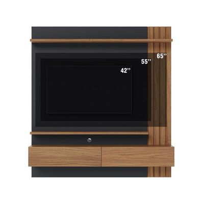 Painel Para Tv Home Suspenso Ambiente Juriti 1.5 Noce Milano Preto Acetinado – Colibri