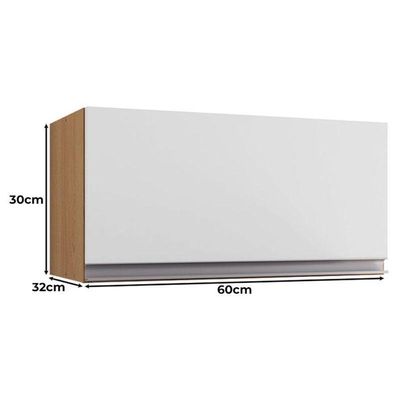 Armário Aéreo Para Cozinha Andréia 1 Porta Amêndoa Branco - Ajl