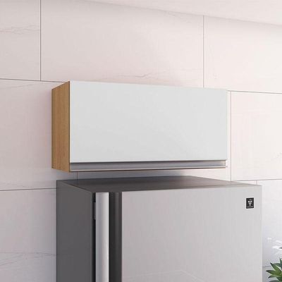 Armário Aéreo Para Cozinha Andréia 1 Porta Amêndoa Branco - Ajl