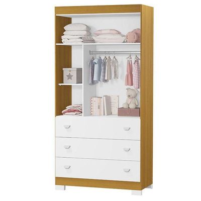 Guarda Roupa E Cômoda Infantil New Katatau Branco Acetinado Savana ? Reller
