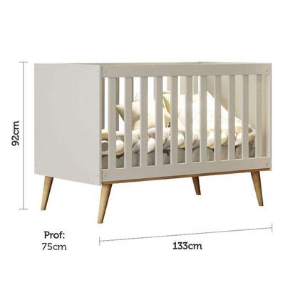 Quarto De Bebê Ludmila Off White Bétula Com Colchão Gazin - Carolina Baby