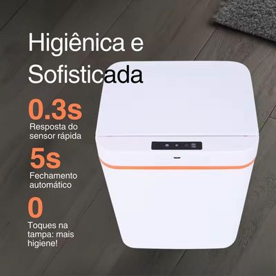Lixeira Inteligente Automática Recarregável 12 Litros - Praticidade E Higiene