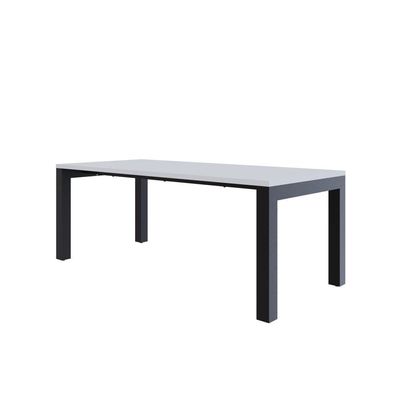 Mesa De Jantar Bronx U 200x90x77cm Brmj9200u Branco Tx - Est.preta Branco Tx/est.preta