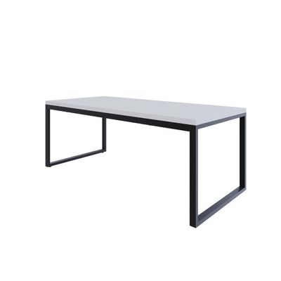 Mesa De Jantar Yon 200 X 90 X 76 Cm Branco Tx/est.preta Branco Tx/est.preta