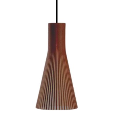 Luminária Teto Tipo Pendente Funil Mdf - Completa Cor: Marrom