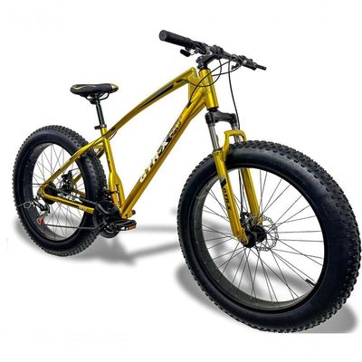 Bicicleta Fat Bike Aro 26 Freios Disco Alumínio Shimano Quadro 17 GTR-X Dourado