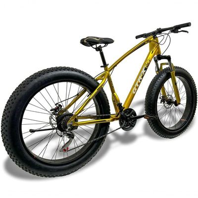 Bicicleta Fat Bike Aro 26 Freios Disco Alumínio Shimano Quadro 17 GTR-X Dourado