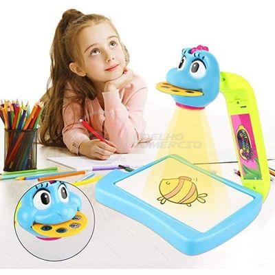 Projetor Para Desenho Infantil Mesa Pintura De Projeção Magica Brinquedos Aprendizagem Galinha Azul