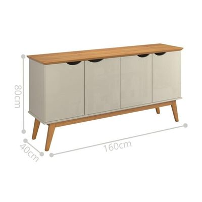Buffet Com 4 Portas Capela Off White Cinamomo